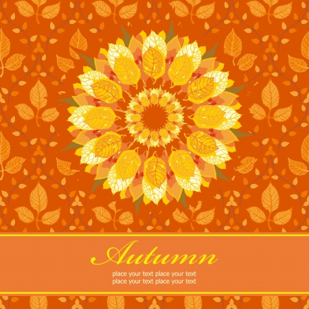 Autumn floral background; template for designのイラスト素材
