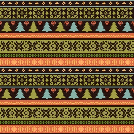Christmas knitted striped decorative seamless backgroundのイラスト素材