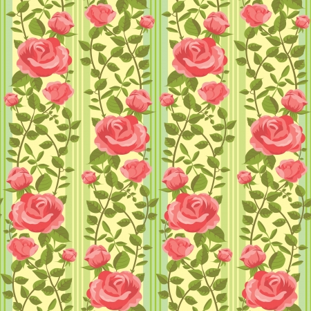 Rose seamless floral classic patternのイラスト素材