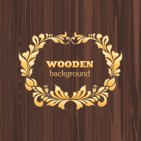 Vintage frame wooden backgroundのイラスト素材