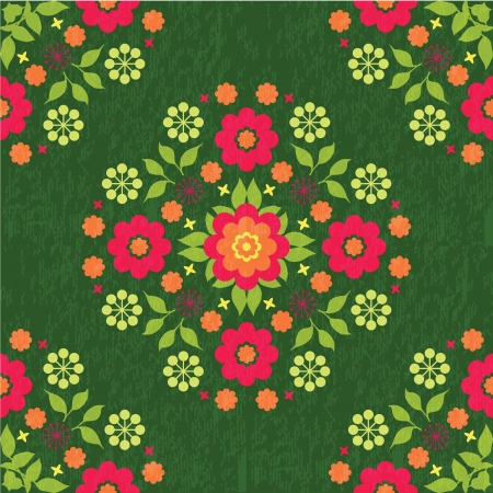 Summer flowers colorful floral seamless patternのイラスト素材