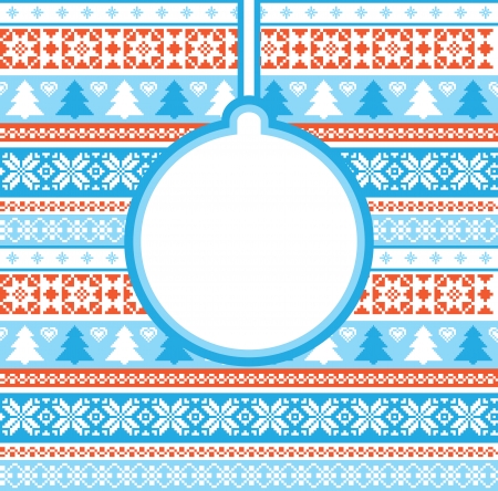 Christmas card with traditional ornamentのイラスト素材