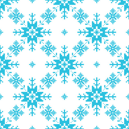 Traditional knitted pattern of snowflackes Christmas backgroundのイラスト素材