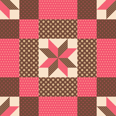 Patchwork pattern with starsのイラスト素材