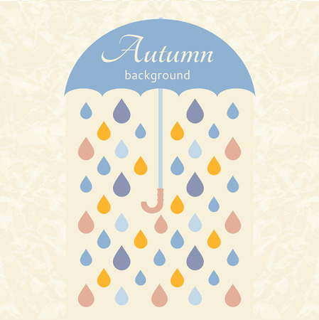 Autumn background with umbrellaのイラスト素材