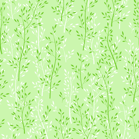 Green floral seamless wallpaper with herbsのイラスト素材