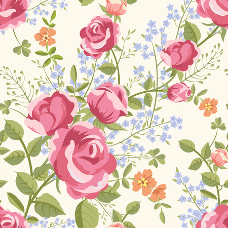 Seamless pattern with bouquets of flowersのイラスト素材