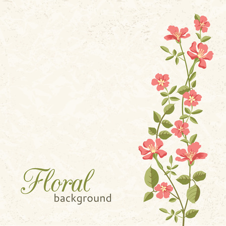 Spring floral background with blossom flowersのイラスト素材