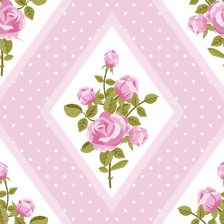 Seamless walpaper with pink rosesのイラスト素材