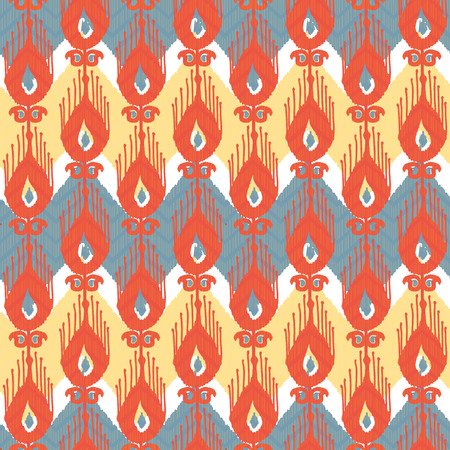Ethnic seamless pattern with stylized flowers and paisleyのイラスト素材
