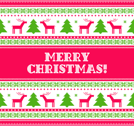 Christmas card template with traditional nordic motifsのイラスト素材