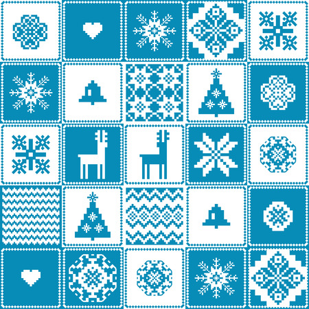 Christmas patchwork background seamless patternのイラスト素材