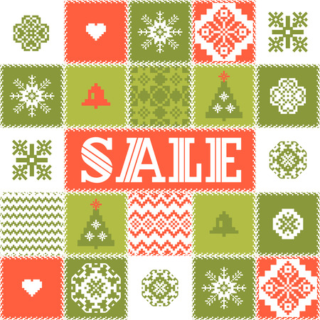 Christmas sale patchwork backgroundのイラスト素材