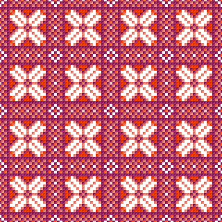 Traditional handmade christmas sweater seamless pattern in red and whiteのイラスト素材