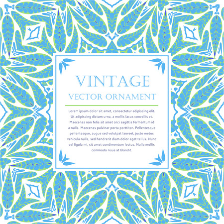 Vintage vector ornamental card template, abstract floral backgroundのイラスト素材