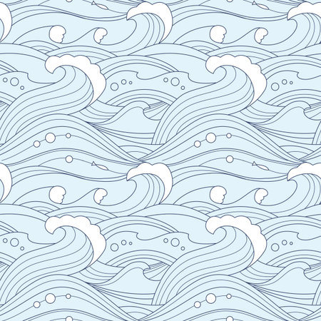 Sea waves  seamless backgroundのイラスト素材