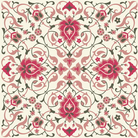 Traditional ethnic floral tile design in Eastern style.のイラスト素材