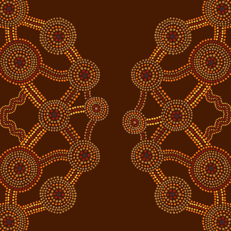 Abstract background in Australian aboriginal art styleのイラスト素材