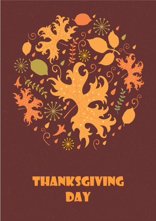 Thanksgiving day background with colorful autumn leavesのイラスト素材