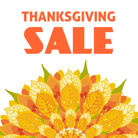 Thanksgiving sale background with colorful leavesのイラスト素材