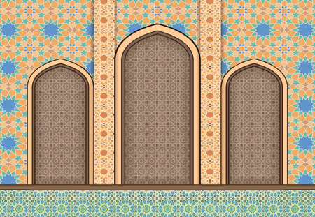 Elements of Islamic architecture, ornamental backgroundのイラスト素材