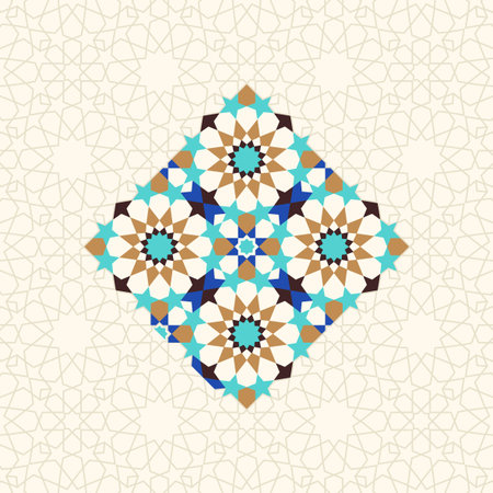 Islamic mosaic ornament, abstract geometric backgroundのイラスト素材