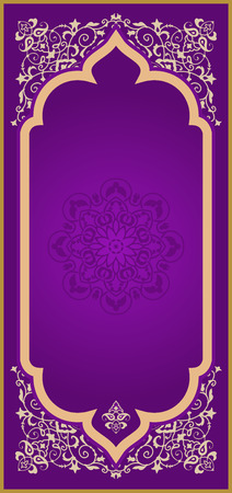 Oriental frame, banner template for design in traditional arabic styleのイラスト素材