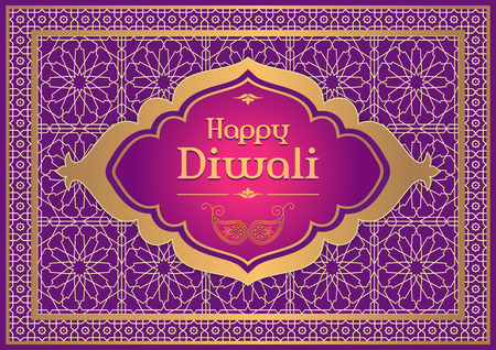 Happy Diwali card template, ornamental backgroundのイラスト素材