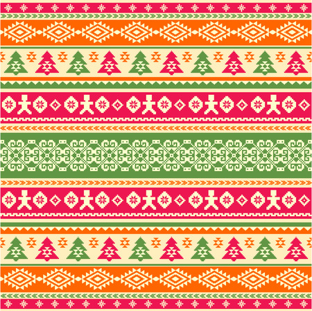 Jumper knitted background in ethnic style. Traditional Christmas folk motives. Ornamental seamless patternのイラスト素材