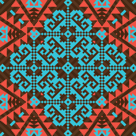 Geometric ornamental seamless pattern in tribal styleのイラスト素材