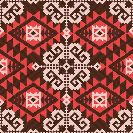 Geometric abstract seamless pattern in tribal styleのイラスト素材