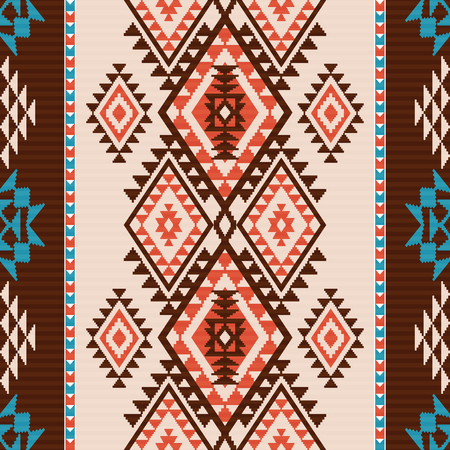Geometric abstract seamless pattern in Navajo styleのイラスト素材