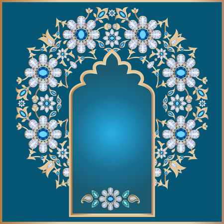 Ornate floral background in Arabian and Indian styleのイラスト素材