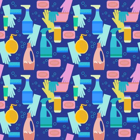 Bottles of household chemicals patternのイラスト素材