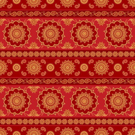 Paisley and mandala patternのイラスト素材