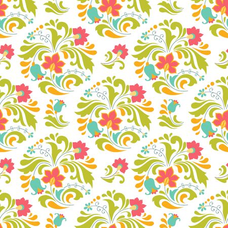 Folk floral patternのイラスト素材