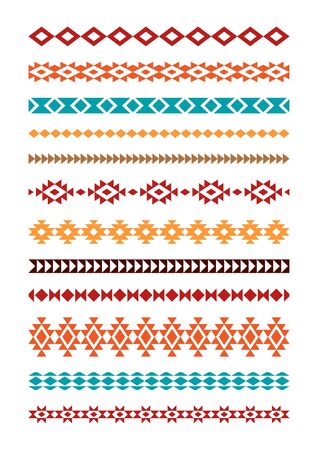 Tribal geometric bordersのイラスト素材