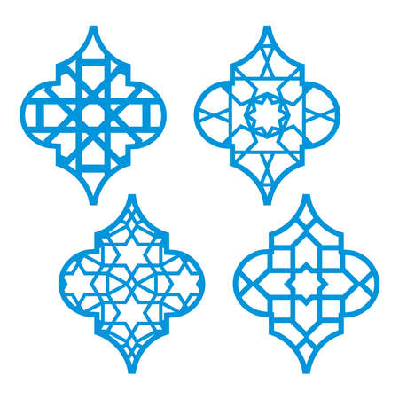 Arabesque Tile Christmas Ornaments. Template for vinyl cutting, paper craft, stickers, cardsのイラスト素材