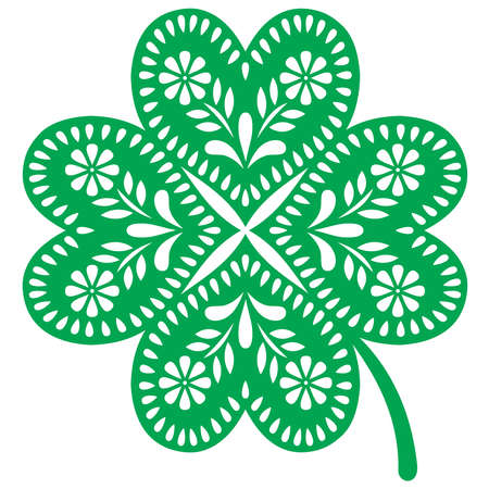 Lucky Clover, st Patric's day design, four leaf cloverのイラスト素材
