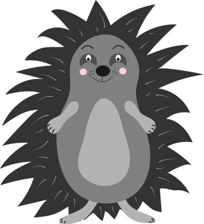Hedgehog. isolated image on white backgroundのイラスト素材