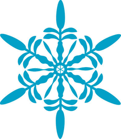 Blue snowflake vector icon isolated on white background.のイラスト素材