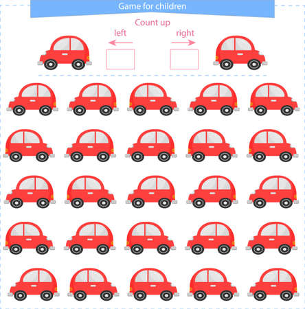 A game for children. Orientation in space. Learning to distinguish right, left. Vector illustrationのイラスト素材