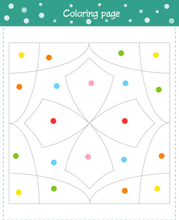 Coloring pages for kids. Color in with the color shown in the picture. Vector illustrationのイラスト素材