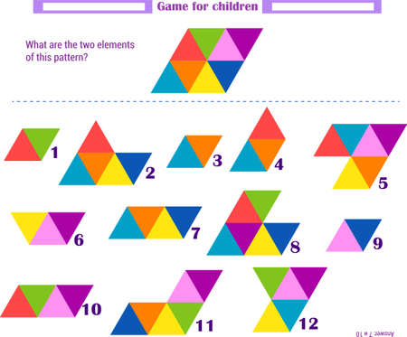 Logic game for children. What elements does the pattern consist ofのイラスト素材