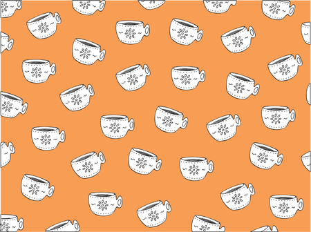 Cup of tea pattern, vector illustrationのイラスト素材
