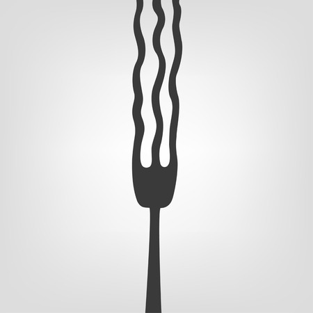 Spaghetti fork silhouetteのイラスト素材