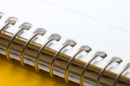 view of a notebook on yellow