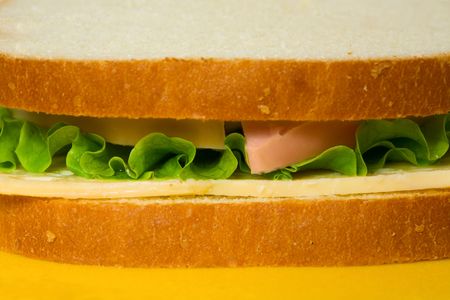 Sandwich with crisp lettuce and creamy mayonaise hamの写真素材