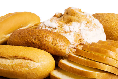 Loaf of bread isolated over white background.