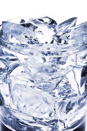 Close up view of some ice pieces in waterの写真素材